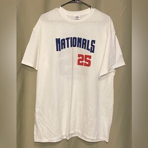 Washington Nationals  Juan Soto #25 White Delta Pro Weight T-Shirt Adult XL